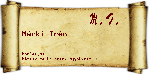 Márki Irén névjegykártya